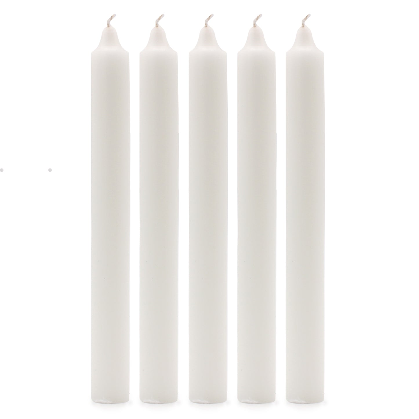 Pack of 5 Rustic White Solid Colour Dinner Candles