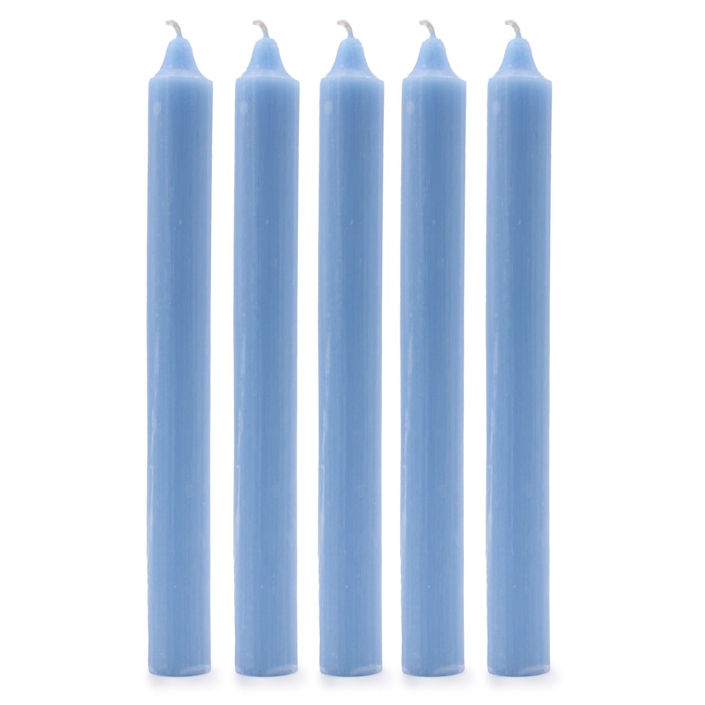 Pack of 5 Rustic Sea Blue Solid Colour Dinner Candles