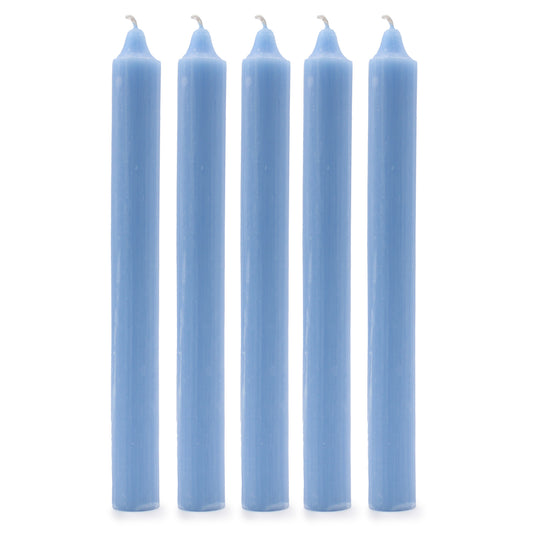 Pack of 5 Rustic Sea Blue Solid Colour Dinner Candles