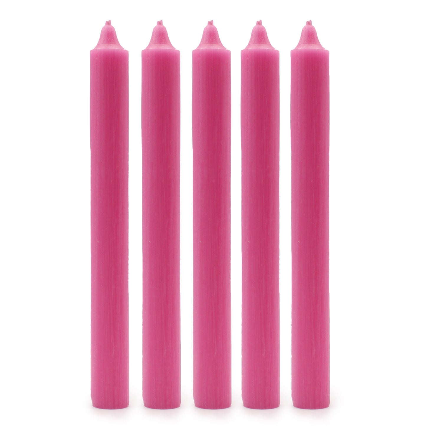 Pack of 5 Rustic Deep Pink Solid Colour Dinner Candles