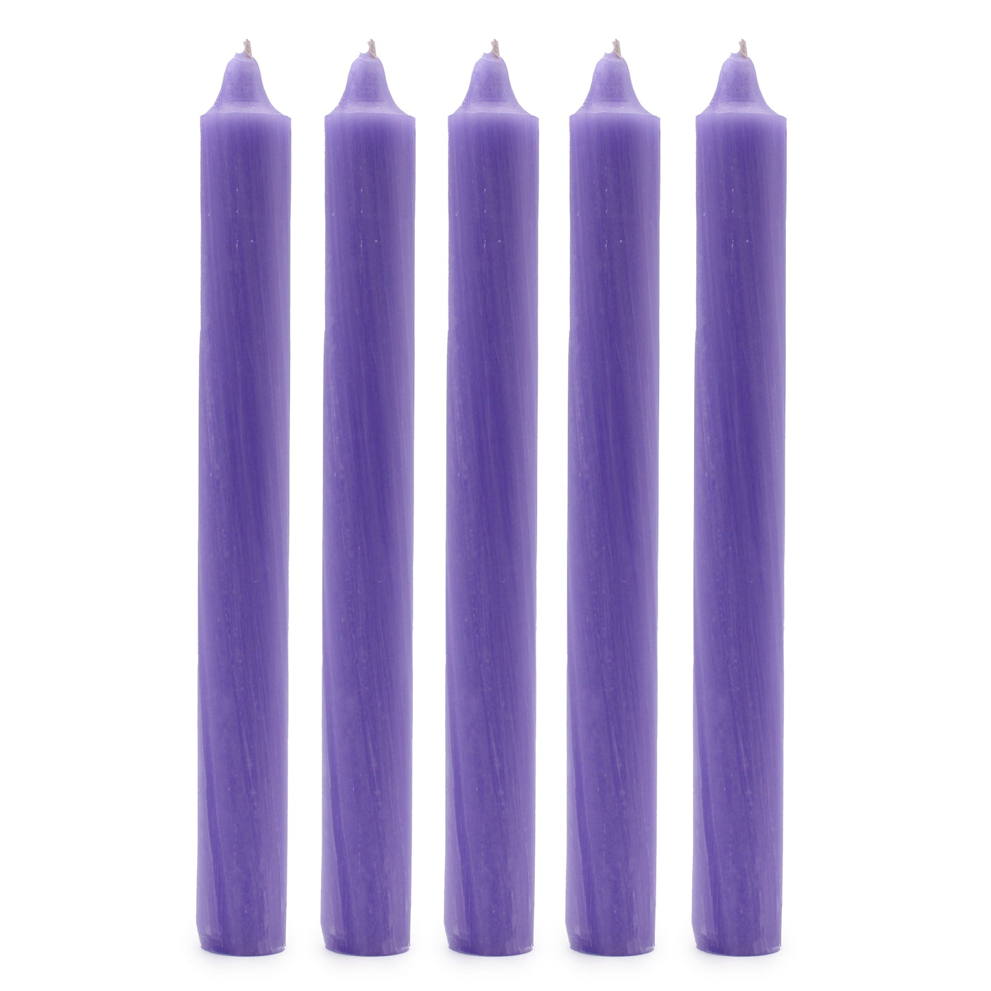 Pack of 5 Rustic Lilac Solid Colour Dinner Candles