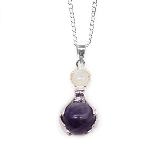 Amethyst Gemstone Healing Hands Pendant