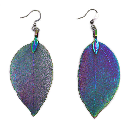 Multicoloured Earrings Bravery Leaf