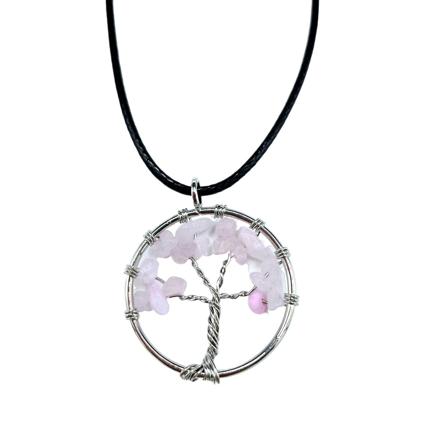 Rose Quartz Tree of Life Pendant