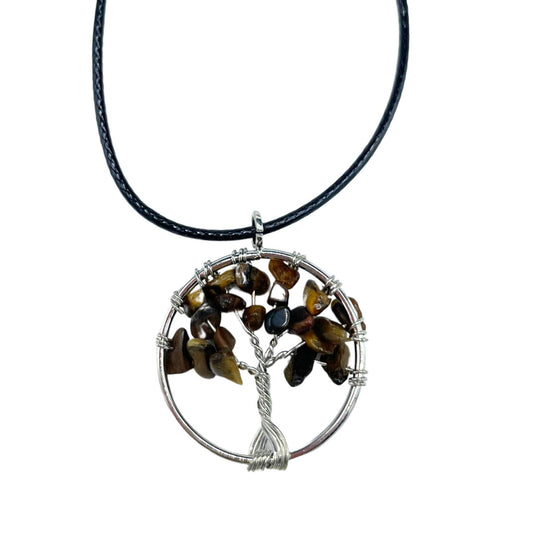 Tiger Eye Tree of Life Pendant