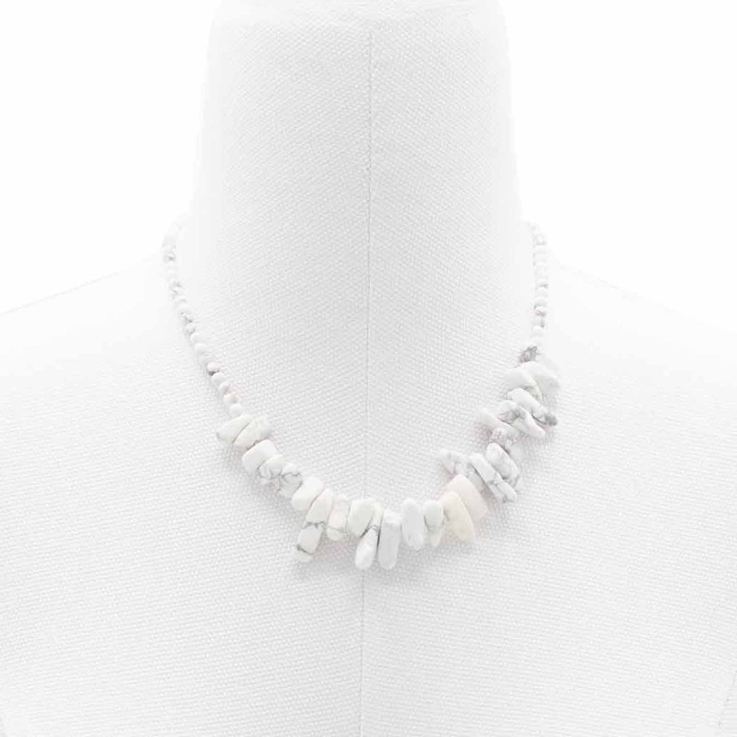 White Jasper Longstone Gem Necklace