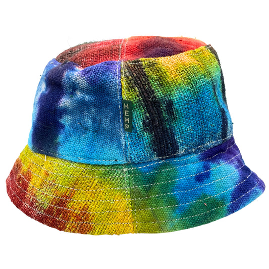 Patched Hemp & Cotton Boho Festival Hat Tiedye