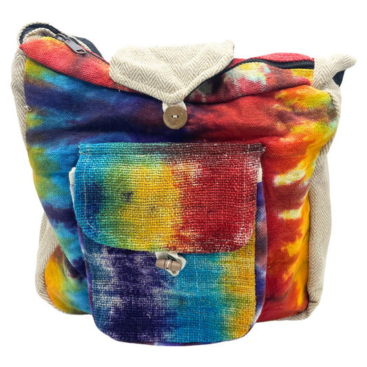 Hemp Tiedye Study Bag with Front Pocket