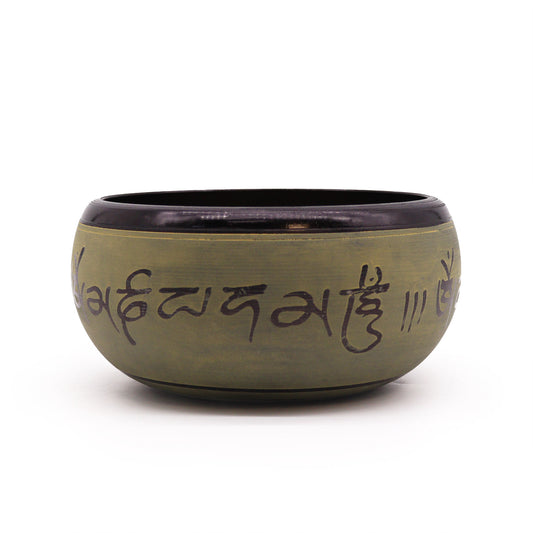 Earth Powder Singing Bowl Mantra Five Buddha 16cm