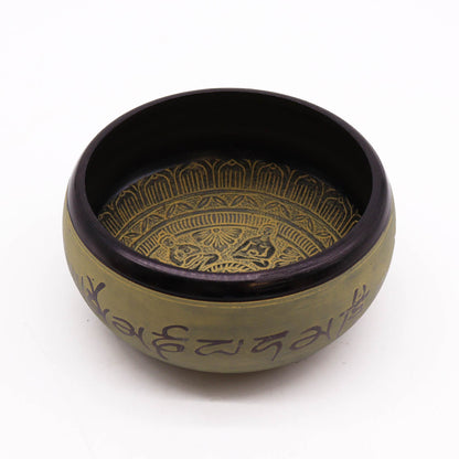 Earth Powder Singing Bowl Mantra Five Buddha 16cm