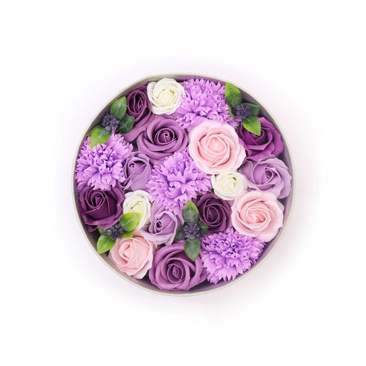 Round Box Lavender Rose & Carnation