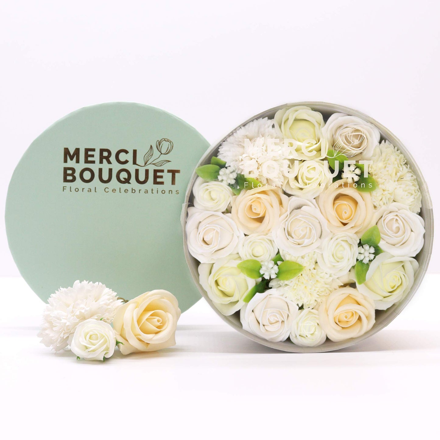 Round Box Wedding Blessings White & Ivory