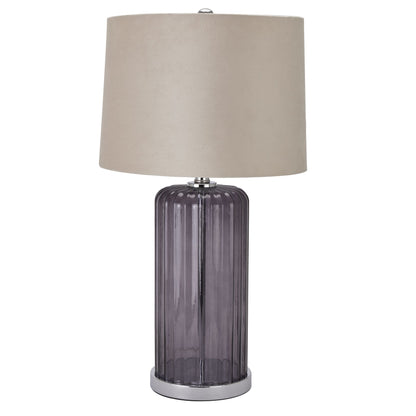 Alberta Metallic Glass Lamp With Velvet Shade