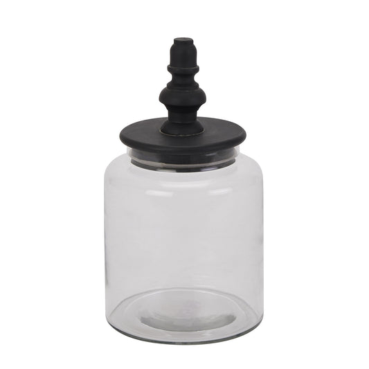 Black Finial Glass Canister