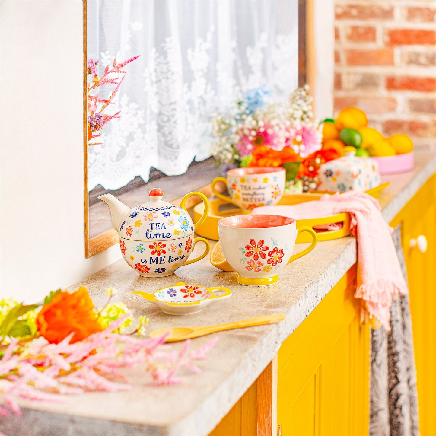 Folk Floral Tea Bag Tidy