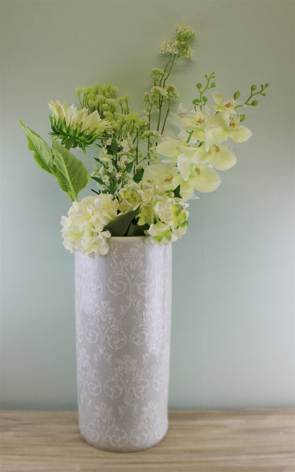 Single Hydrangea Spray, Cream & Green Flower, 49cm