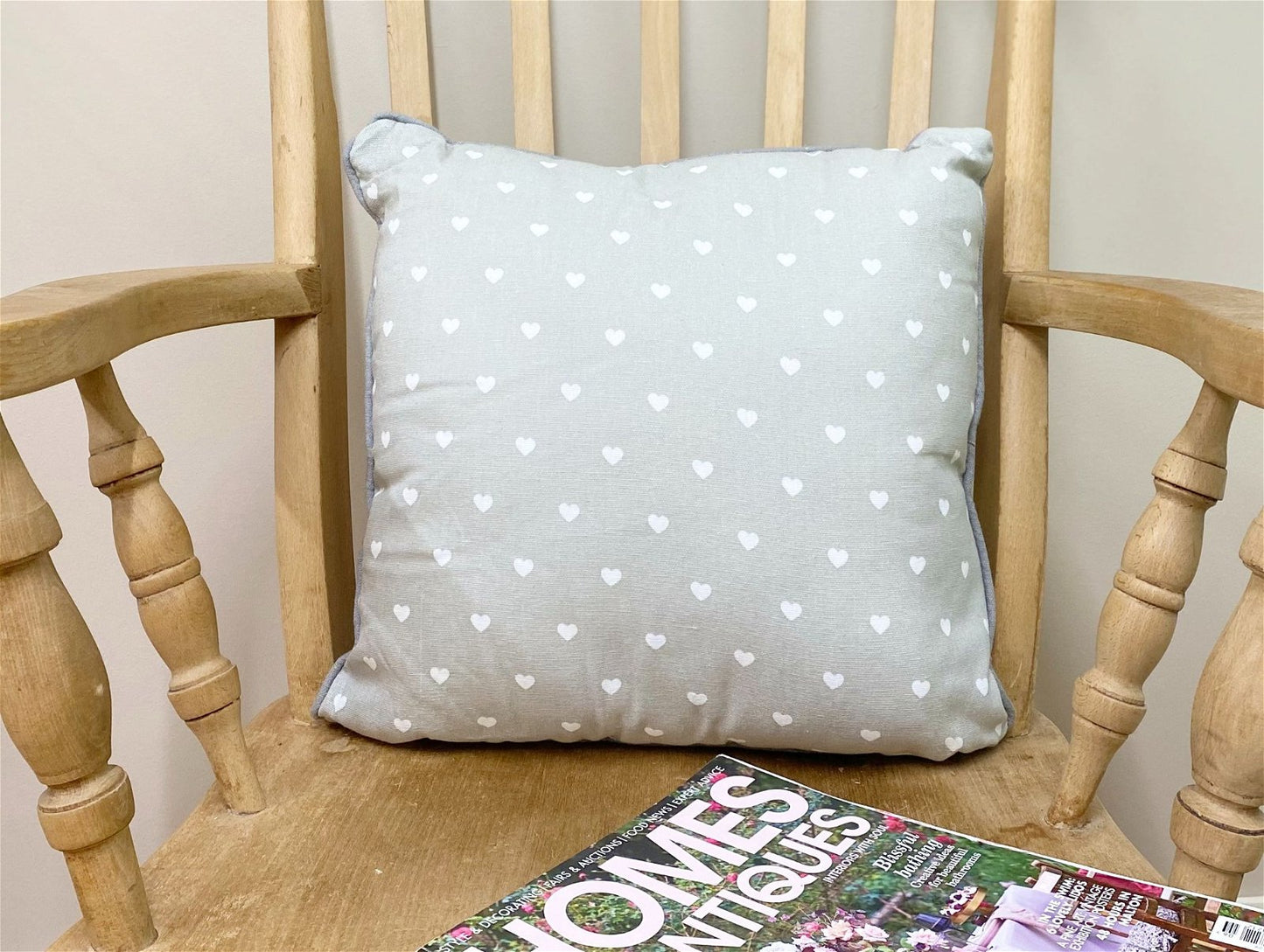 Scatter Cushion With A Grey Heart Print Design 37cm