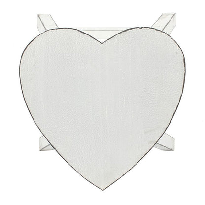 White Shabby Heart Stool