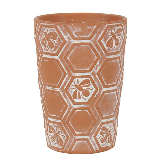 Large Terracotta Bee and Honeycomb Plant Pot