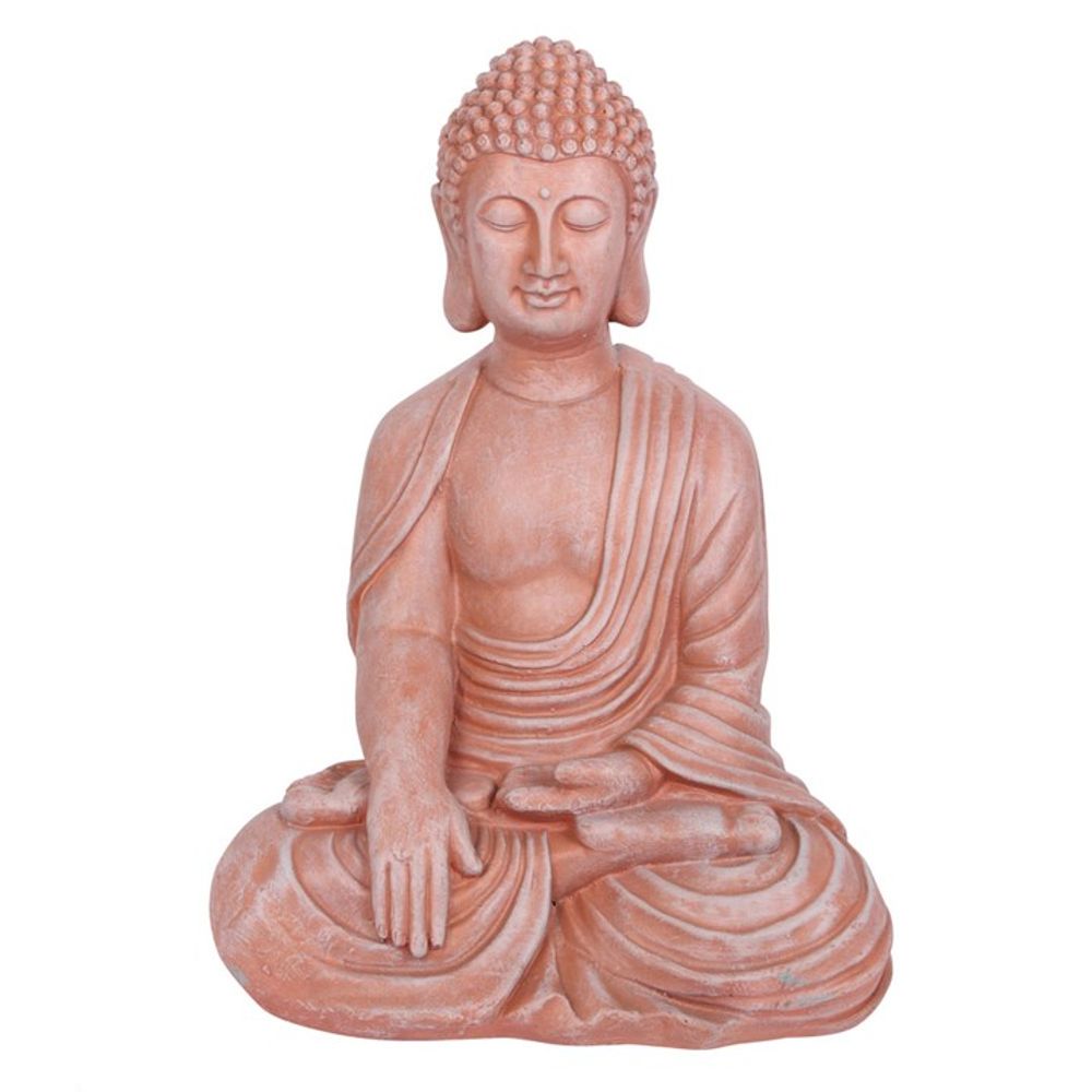 Terracotta Effect 52cm Sitting Garden Buddha