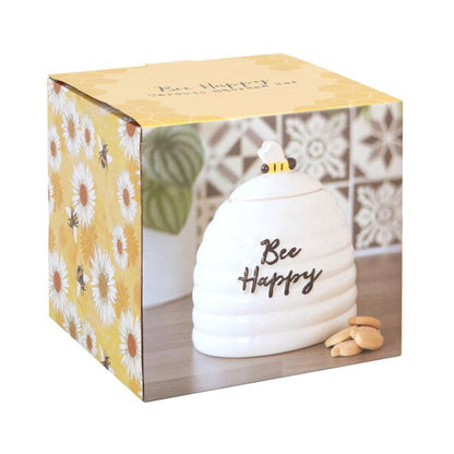 Bee Happy Ceramic Storage Jar