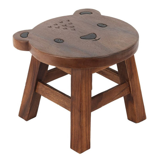 26cm Children's Wooden Bear Stool