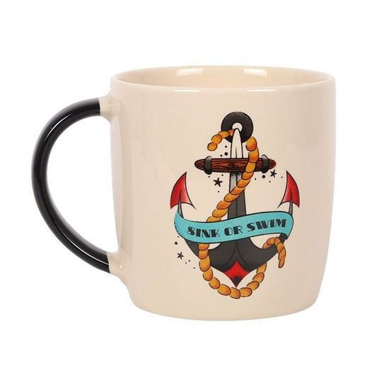 Sink Or Swim Tattoo Anchor Mug